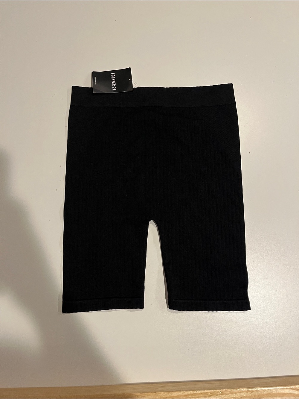 Forever 21 Black Ribbed Bike Shorts
